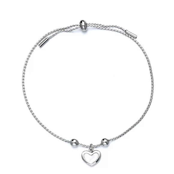 NEW 925 STERLING SILVER LOVE HEART BRACELET, NICE BRACELET, CUTE BRACELET - Picture 3 of 4